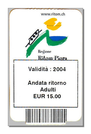 Fahrkarte für die Ritombahn